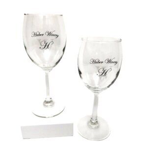 HUBER WINERY STARLITE INDIANA Limited Edition Collectible Souvenir Wine Glasses